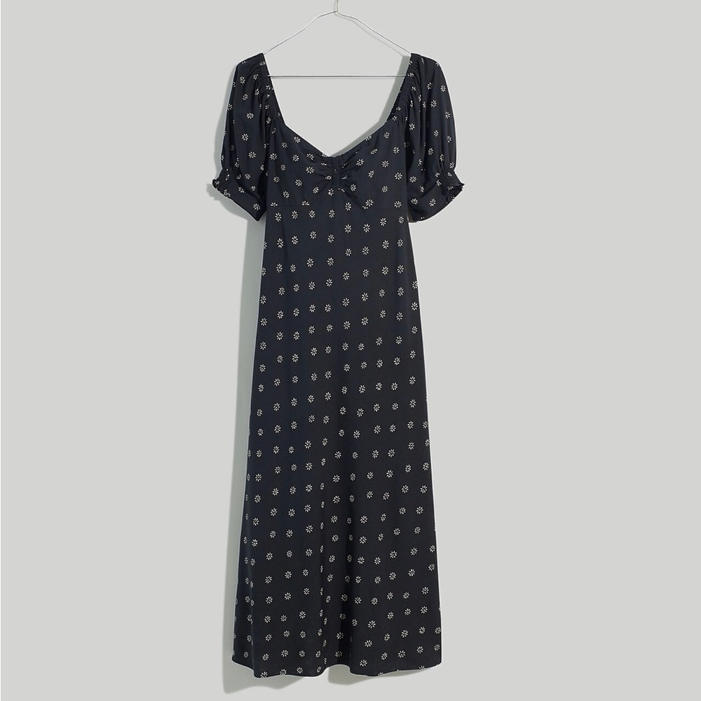 Madewell Black Printed Midi Dress Size 4